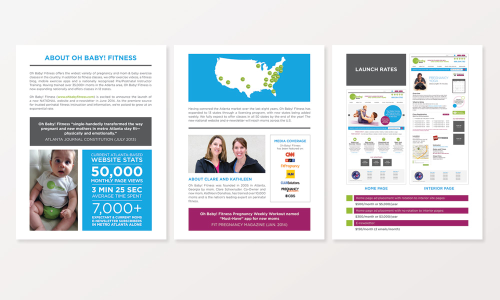 oh baby fitness atlanta media kit graphic design